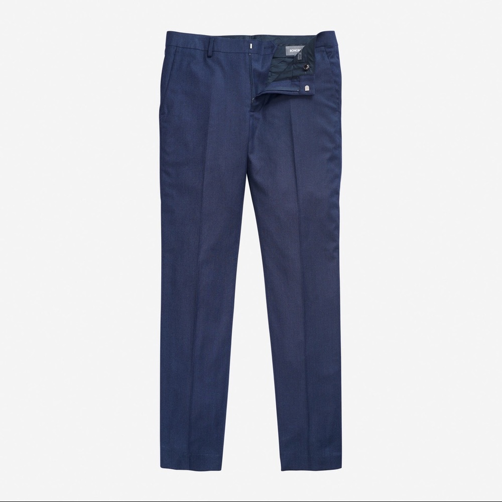 Bonobos Stretch Wool Dress Pants Hthr Navy 32x34